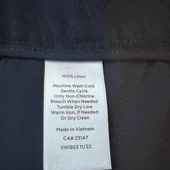 Talbots Navy Blue Linen Bristol Cropped Pants, NWT Never Worn Size 12P - Picture 5 of 5